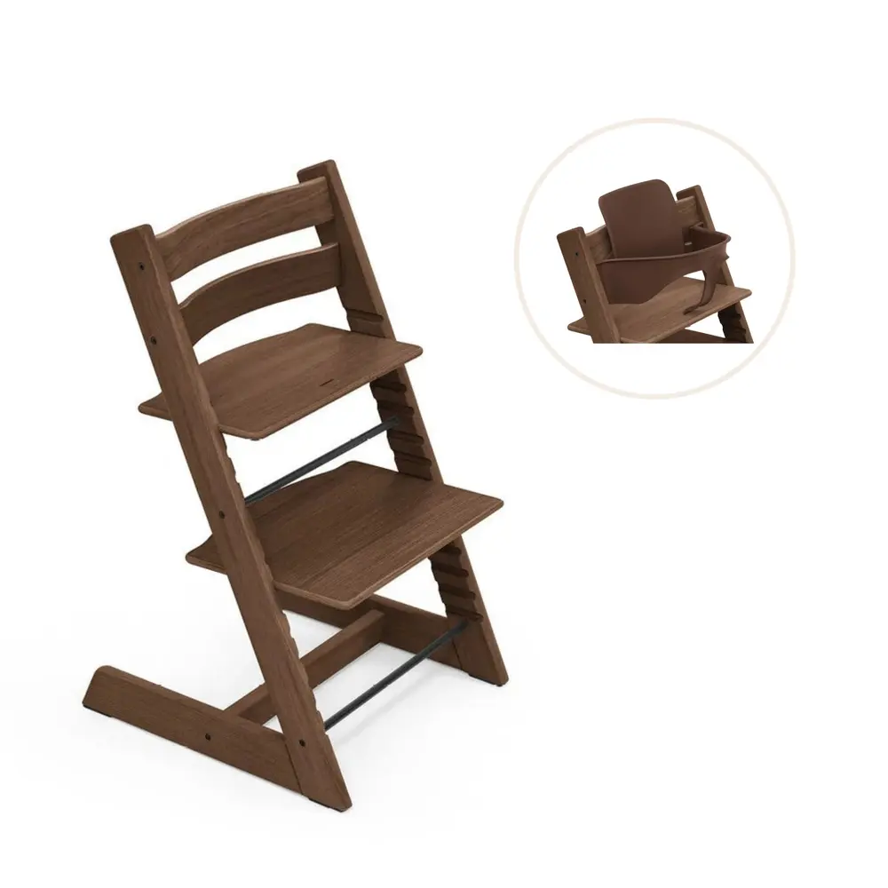Stokke&reg; Tripp Trapp Stol Oak Inkl. Babyset - Warm Brown