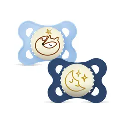 Original Night Silk Napp 0-6 mån 2-pack - Blue | Baby & Barn - Sköta - Nappar | BabyMode