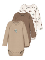 Name It Sengångare Långärmad Body 3-Pack - Jet Stream