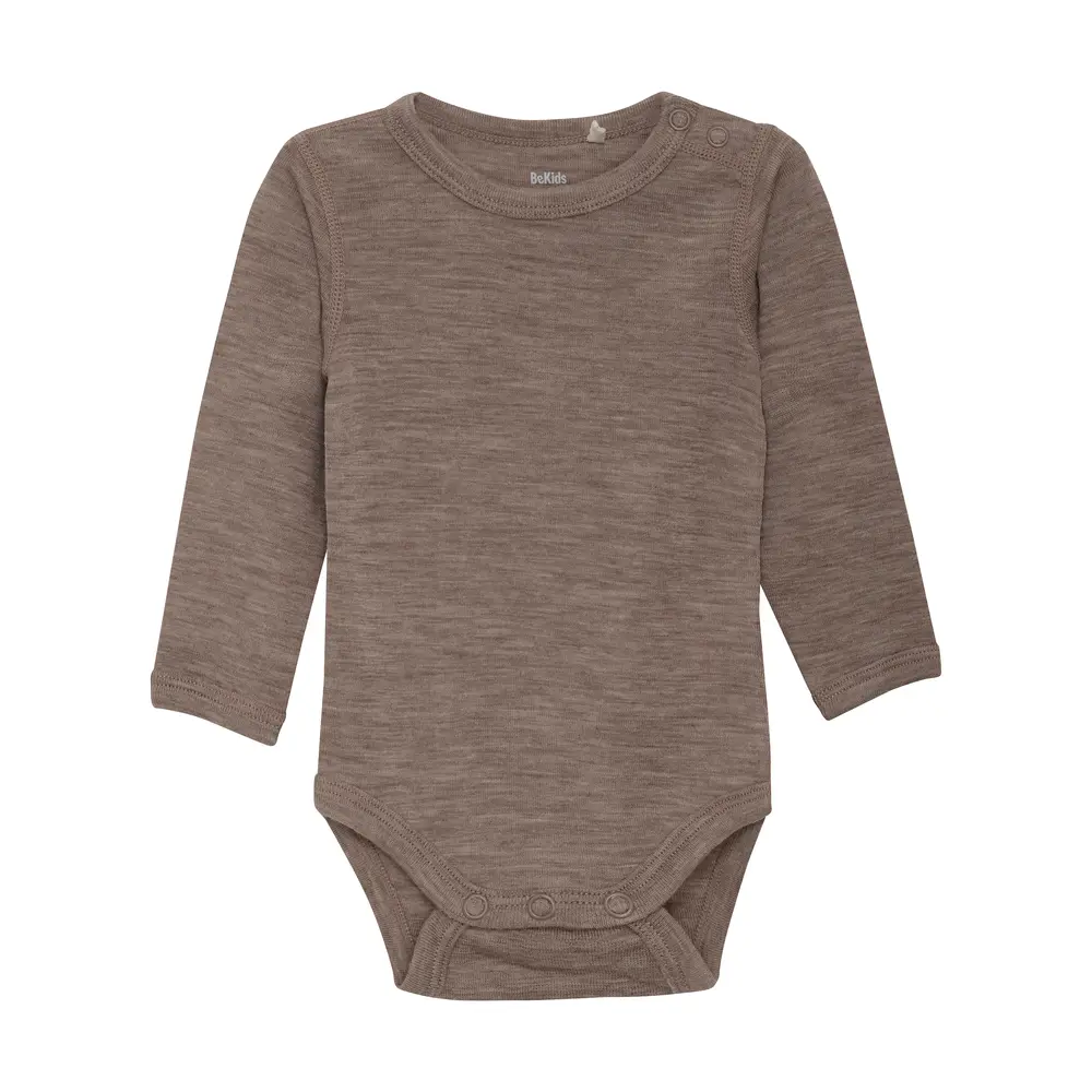 Långärmad Body Ull - Leafless Tree Melange - 100 | Barnkläder - Ull - Ullbodys | BabyMode