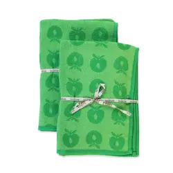 2 pak håndklæde 70x140 med æbler Apple green | Baby & Barn - Sköta - Badrockar, ponchos & badlakan | BabyMode