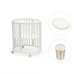 Sleepi mini inkl. madrass, lakan och spjälskydd – White | Barnrum | BabyMode