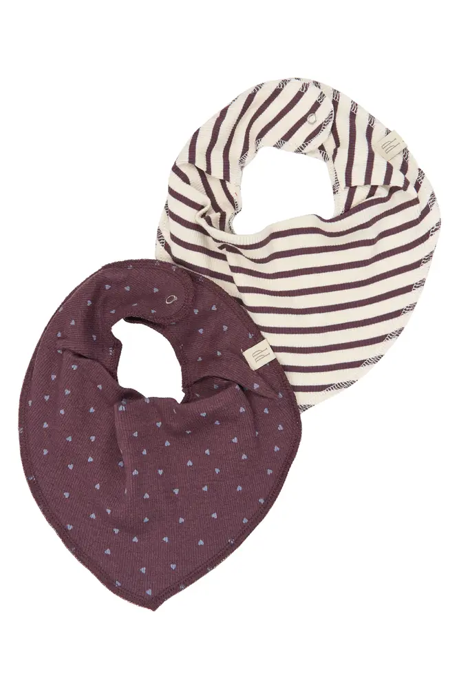 Petit Piao Sky Bib 2-Pack - Huckleberry Striped - ONE SIZE