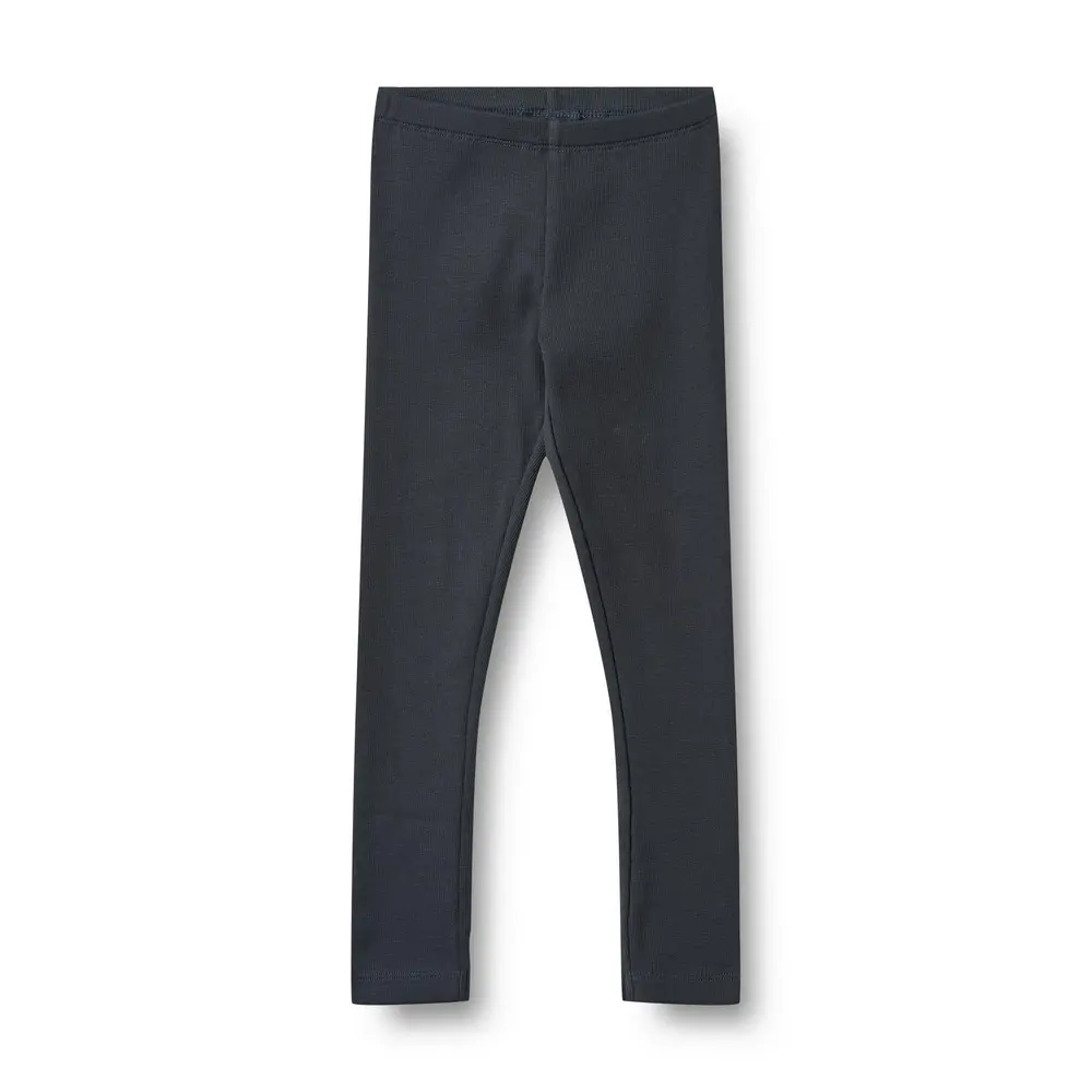 Jersey Leggings Rib - Navy - 128 | Barnkläder - Underdelar - Leggings | BabyMode