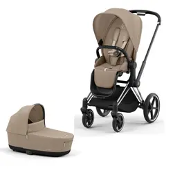 Priam Duovagn - Cozy beige/chrome black | Barnvagnar | BabyMode