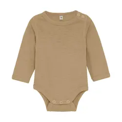 Långärmad Body Ull Solid - Light Camel Melange | Kläder - Ull - Ullbodys | BabyMode