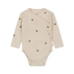 Långärmad Body - Cherry | Kläder - Bodys & overaller - Omlottbody | BabyMode
