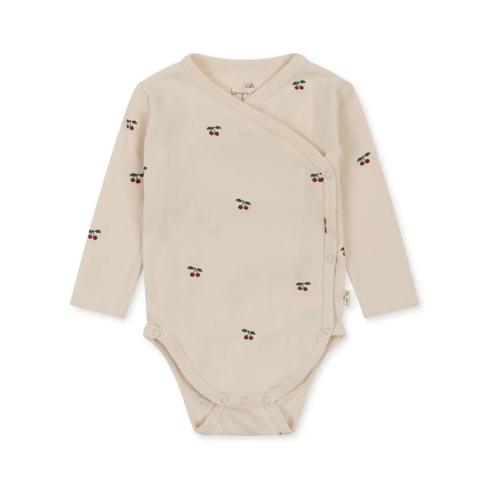 Långärmad Body - Cherry - 6M | Barnkläder - Bodys & overaller - Omlottbody | BabyMode