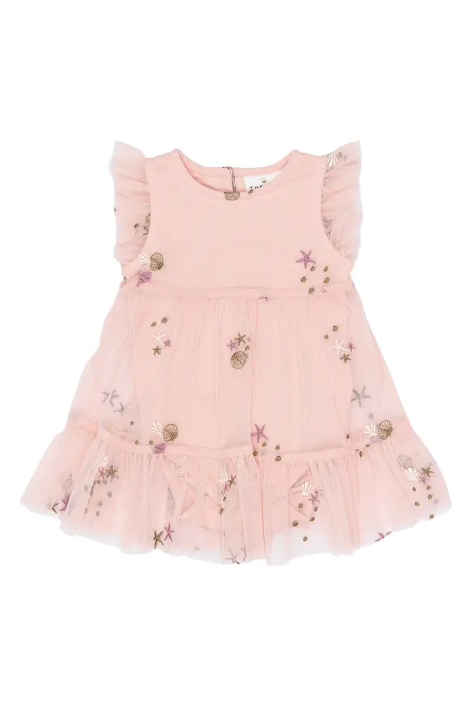 Tulla Bodyklänning - Peach Whip EMB - 56 | Barnkläder - Toppar - Klänningar - Klänningar | BabyMode