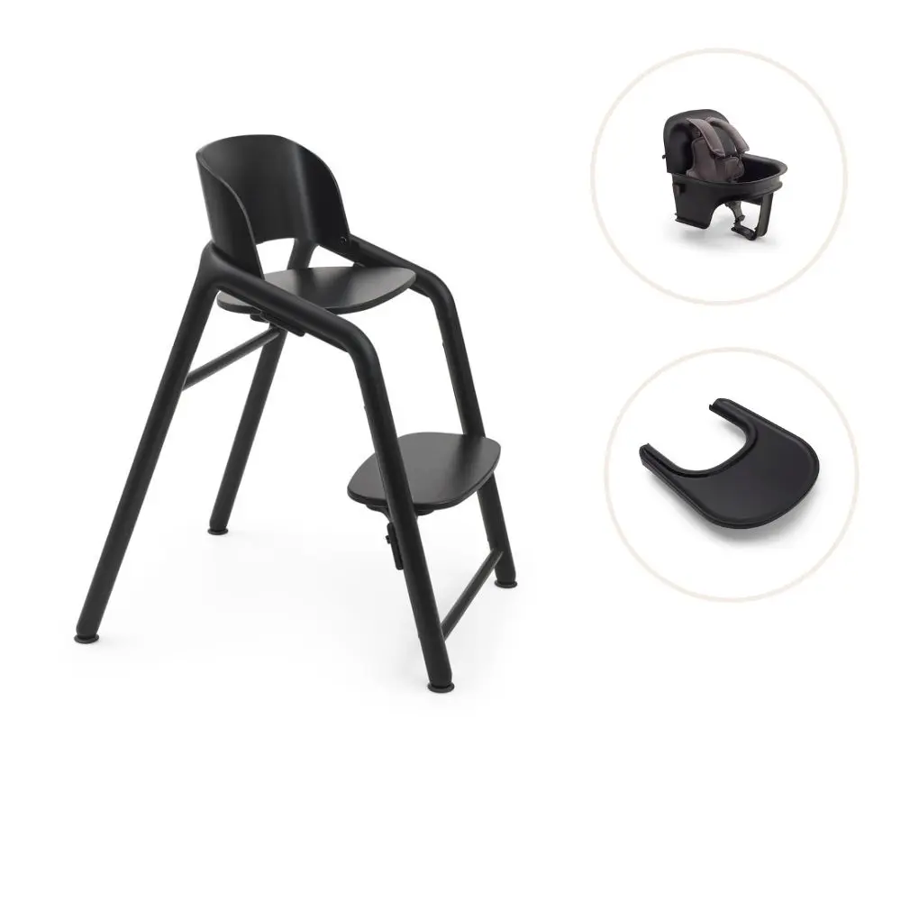 Bugaboo Giraffe Barnstol Inkl. Babyset Och Bricka - Svart