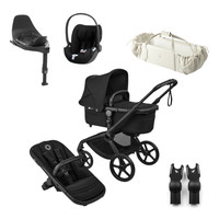 Bugaboo Fox 5 Renew Complete - Black/Heritage Black + Cloud T + Bas T + Adapter + Sleepcarrier Oat Beige