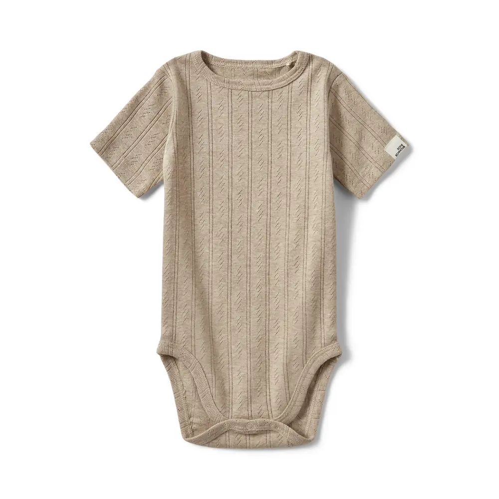 Dicte Kortärmad Body - Beige - 80 | Barnkläder - Bodys & overaller - Kortärmad body | BabyMode