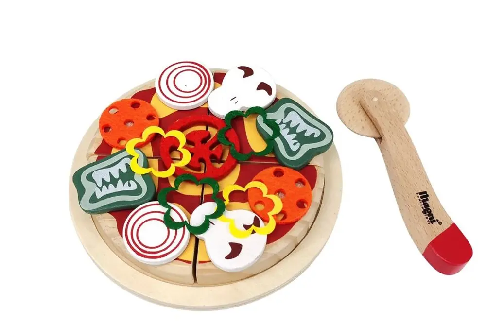 Träpizza med Tillbehör I Ask | Leksaker - Köksleksaker & hemmalek - Leksakskök & leksaksmat - Leksaksmat | BabyMode