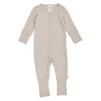 Mini Stripe Rib Jummpsuit - Balsam Cream/Walnut 