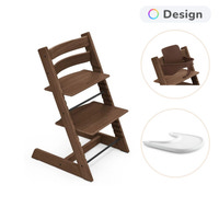 Stokke® Tripp Trapp Stol Oak Inkl. Babyset & Bricka - Warm Brown