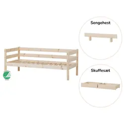 ECO Comfort Juniorsäng natur, med sänggrind och lådsats | Barnrum | BabyMode