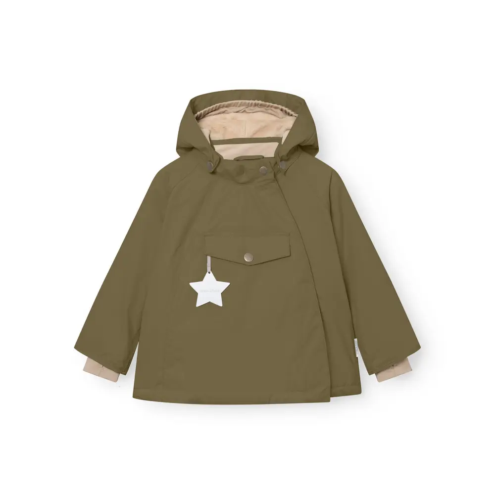 Mini A Ture Matwang Fleecefodrad Vinterjacka - Kalamata Green - 4 ÅR/104