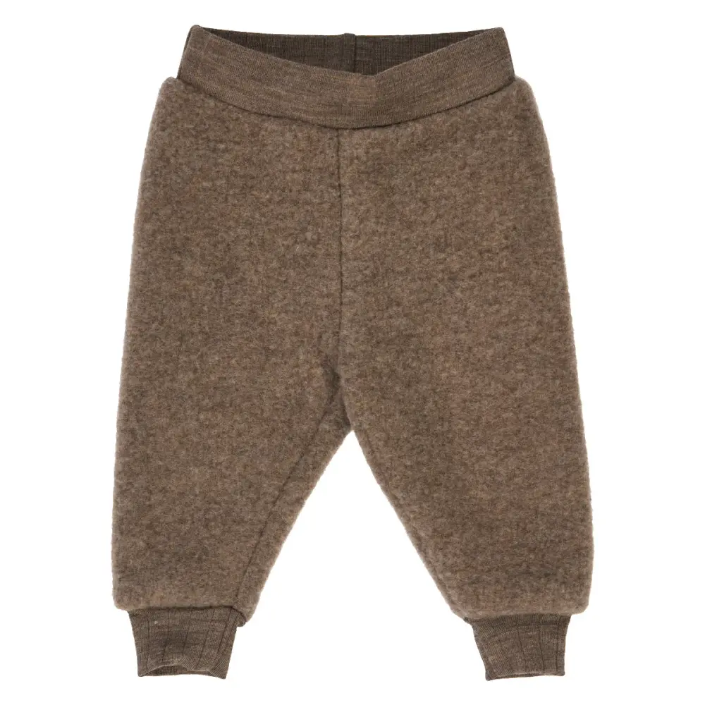 Byxor Woolly Merinoull/Fleece - Walnut Melange - 80/86 | Barnkläder - Underdelar - Byxor | BabyMode