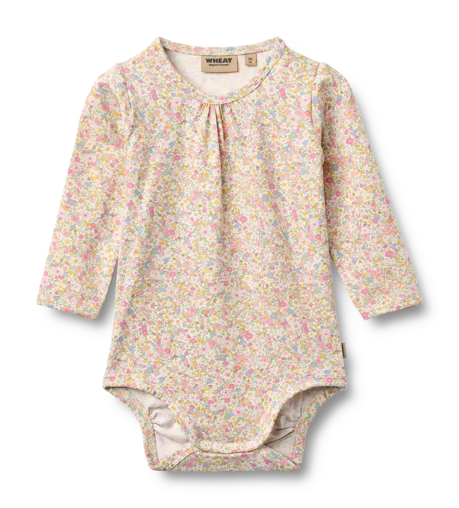 Liv Långärmad Body - Blush Flower Meadow - 50 | Barnkläder - Bodys & overaller - Långärmad body | BabyMode