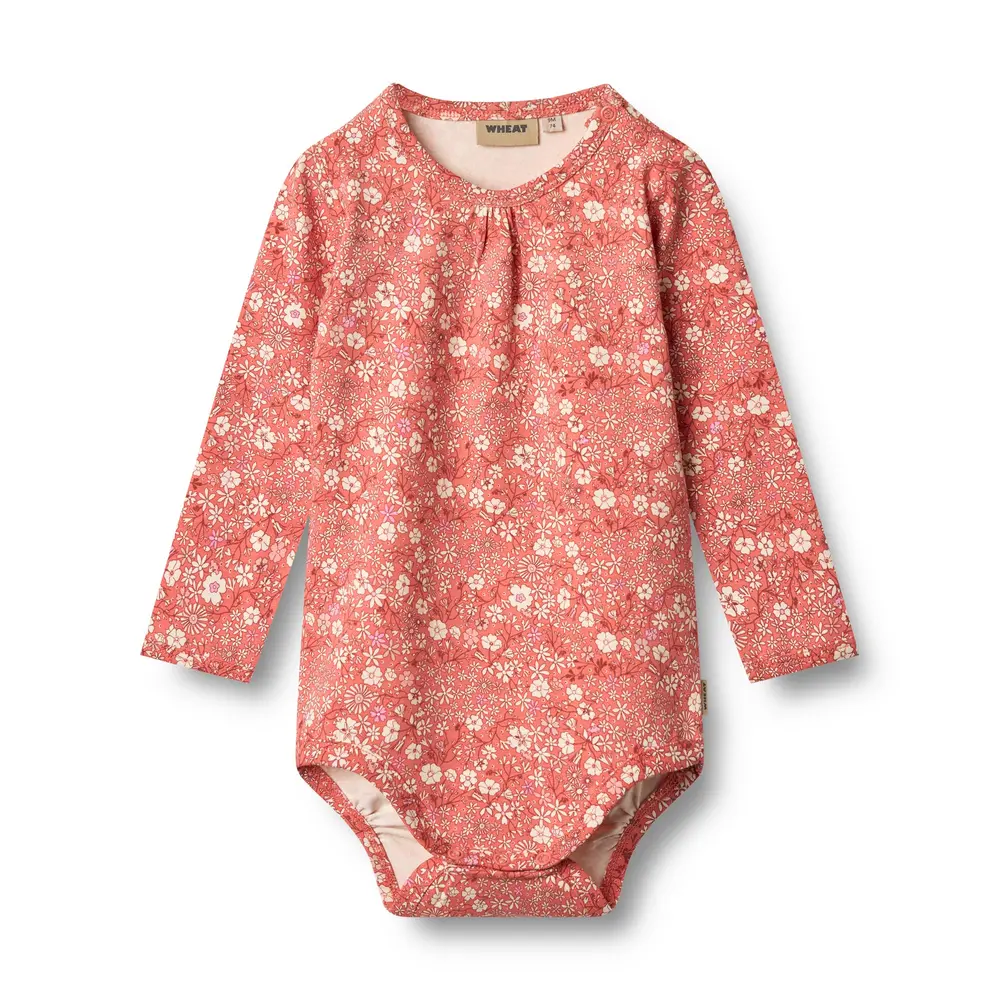Långärmad Body Liv - Coral Flowers - 68 | Barnkläder - Bodys & overaller - Långärmad body | BabyMode