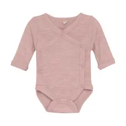 Långärmad Body Ull Solid - Starling Melange | Kläder - Ull - Ullbodys | BabyMode