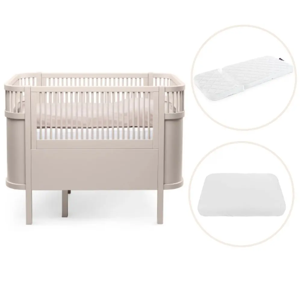 Sebra Växasäng 2 i 1 Baby & Juniorsäng - Birchbark Rose