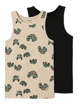 Tank Top 2p Monster Truck - Peyote | Kläder - Underkläder & pyjamas - Underkläder | BabyMode
