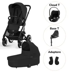 Talos S Lux Duovagn Moon Black + Cloud T + Basenhet T | Barnvagnar | BabyMode