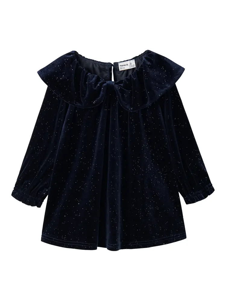 Name It Ricy Velour Klänning - Evening Blue - 104