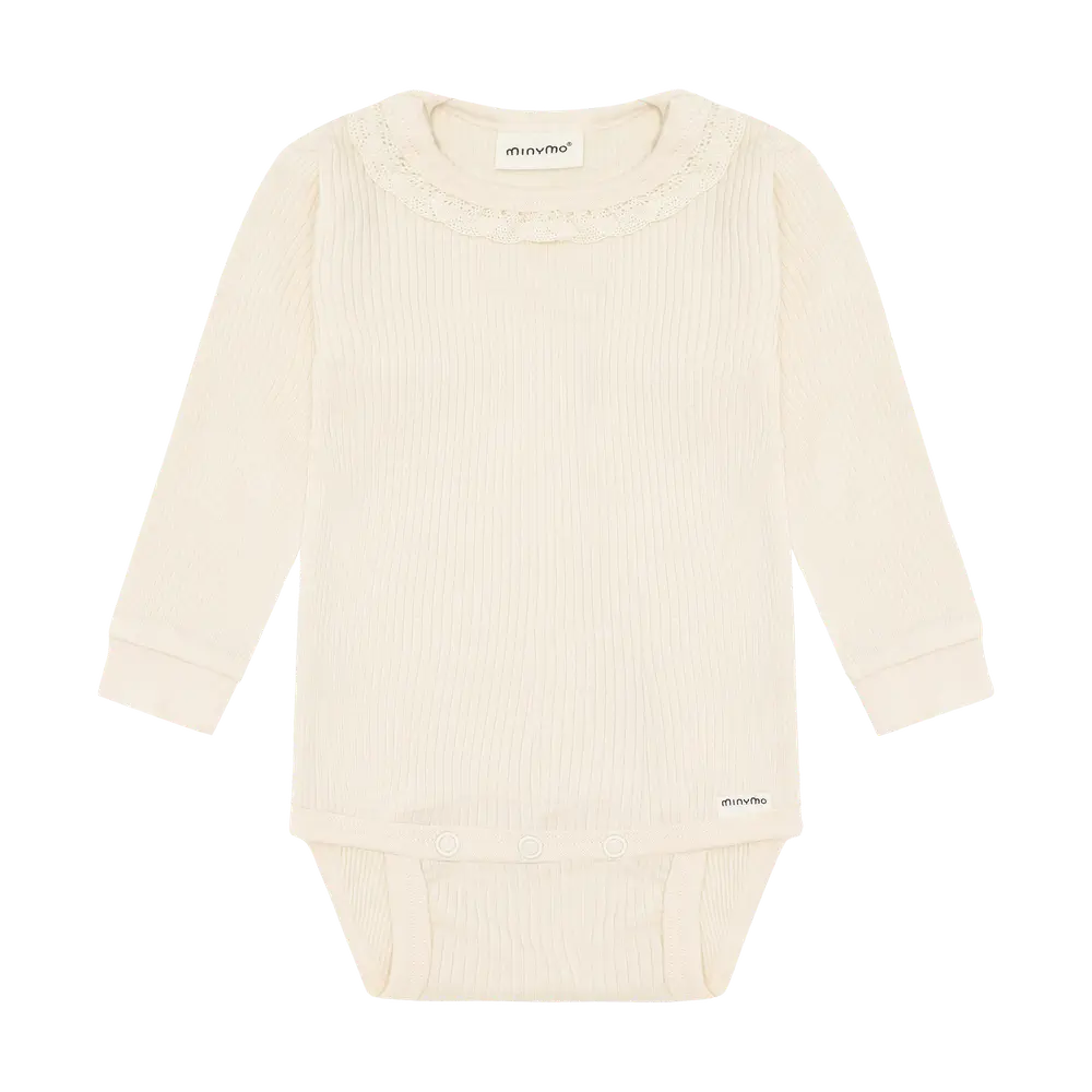 Långärmad Rib Body - White Swan - 80 | Barnkläder - Bodys & overaller - Långärmad body | BabyMode