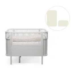 Växasäng 2i1 Baby & Juniorsäng och Madrass till Classic II - Stone Grey | Barnrum | BabyMode