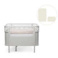Växasäng 2i1 Baby & Juniorsäng och Madrass till Classic II - Stone Grey