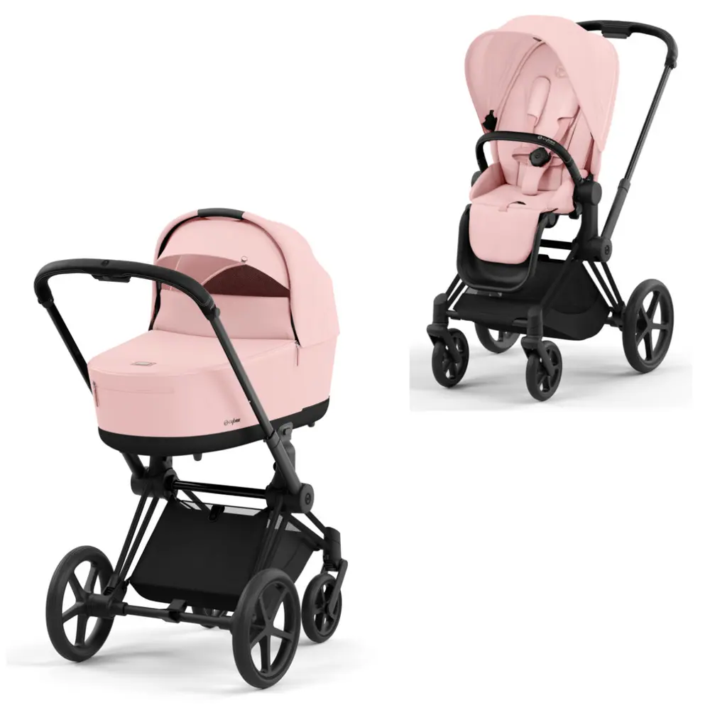 Priam Duovagn - peach pink/matt black | Barnvagnar - Duovagnar - Alla duovagnar | BabyMode
