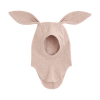 Balaclava m. Öron Bomullsrib - Camel Melange