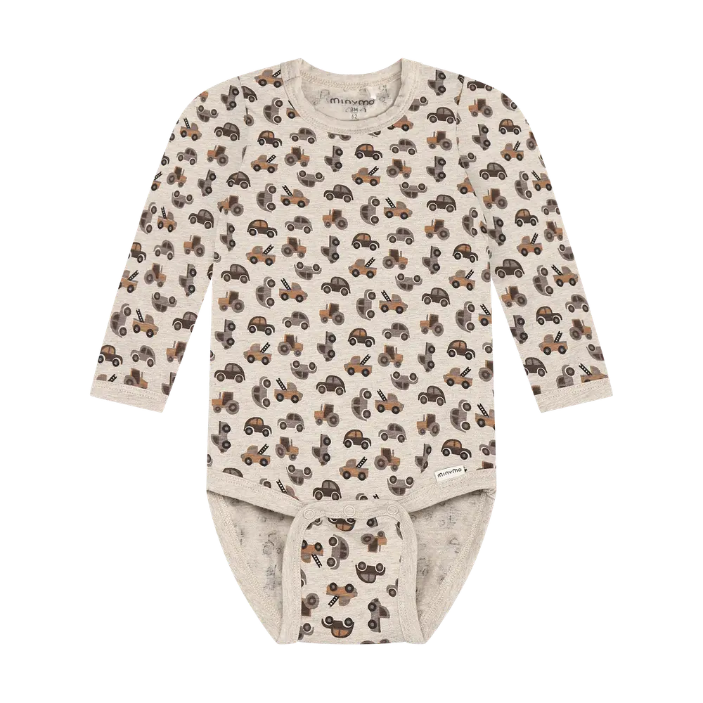 Minymo Långärmad Body - Beige Melange - 56