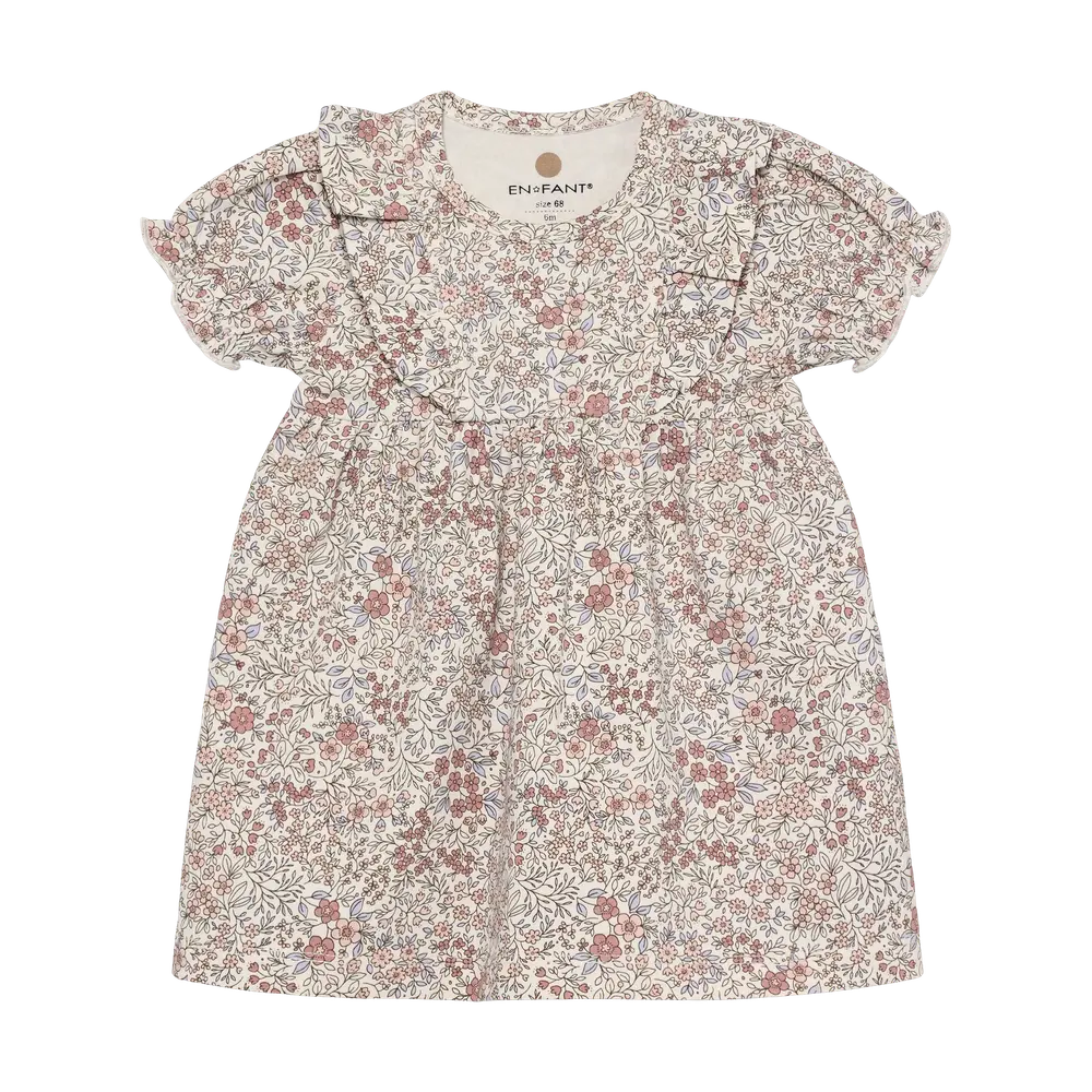 Klänning m. Tryck - Eggnog - 80 | Barnkläder - Toppar - Klänningar - Klänningar | BabyMode
