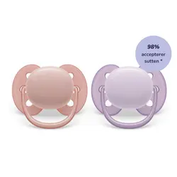 Napp Ultra Soft 2-pack 0-6 m - Rosa/Lila | Baby & Barn - Sköta - Nappar | BabyMode