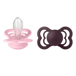 Napp Supreme 2-pack Silicone Str 2 - Baby Pink/Plum | Baby & Barn - Sköta - Nappar | BabyMode
