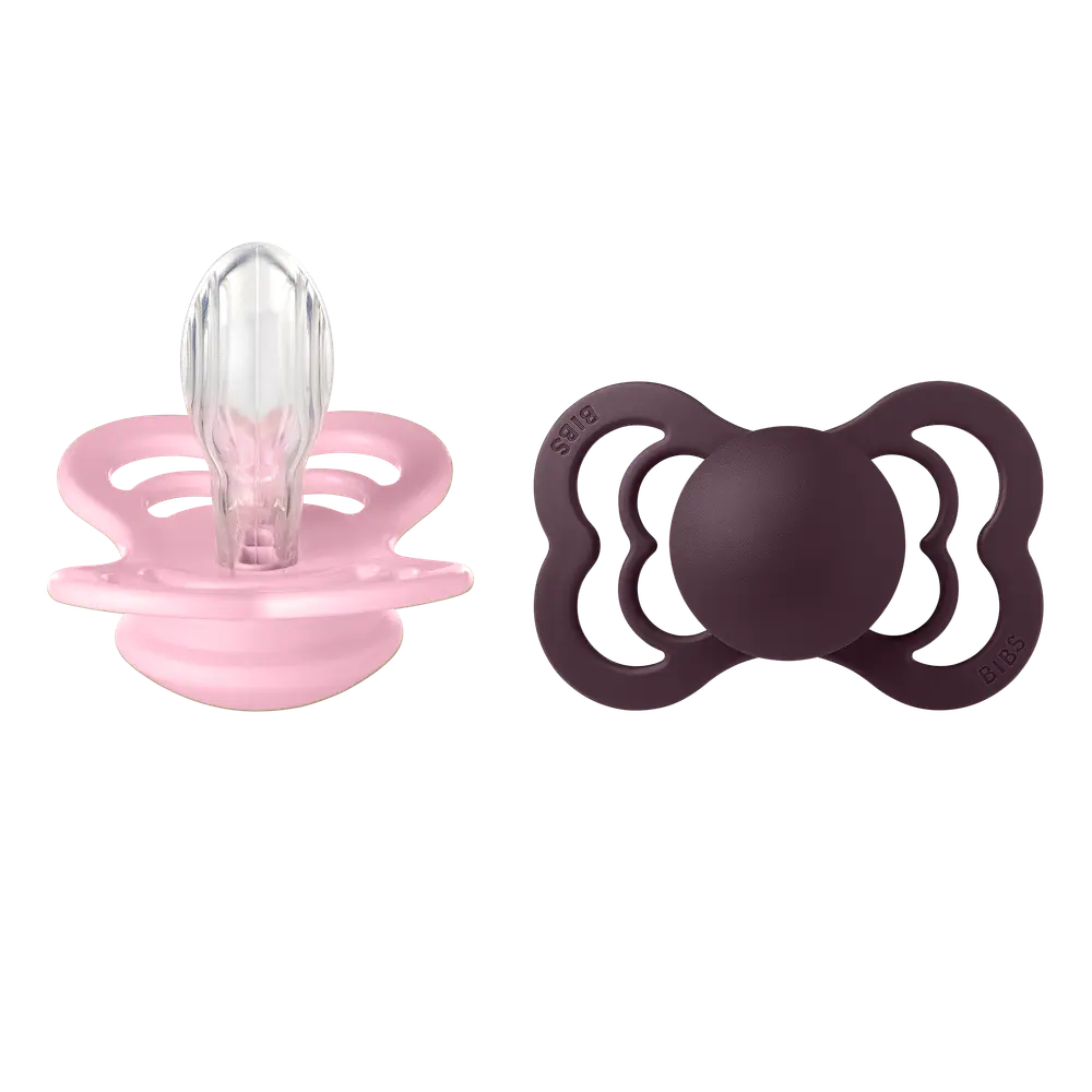 Napp Supreme 2-pack Silicone Str 2 - Baby Pink/Plum | Baby & Barn - Sköta - Nappar | BabyMode