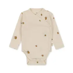 Långärmad Body - Lemon | Kläder - Bodys & overaller - Omlottbody | BabyMode