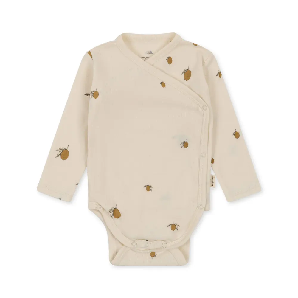Långärmad Body - Lemon - 0-1M | Barnkläder - Bodys & overaller - Omlottbody | BabyMode