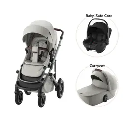 Smile 5Z Lux Duovagn + Baby-Safe Core - Linen Grey/Space Black | Barnvagnar | BabyMode