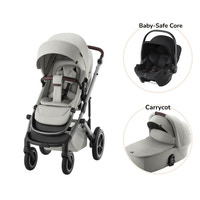 Smile 5Z Lux Duovagn + Baby-Safe Core - Linen Grey/Space Black
