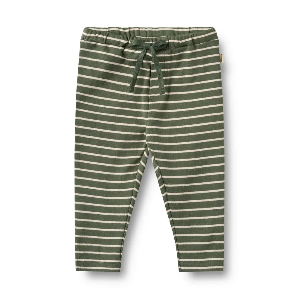 Wheat Manfred Jersey Byxor - Dark Green Stripe - 92