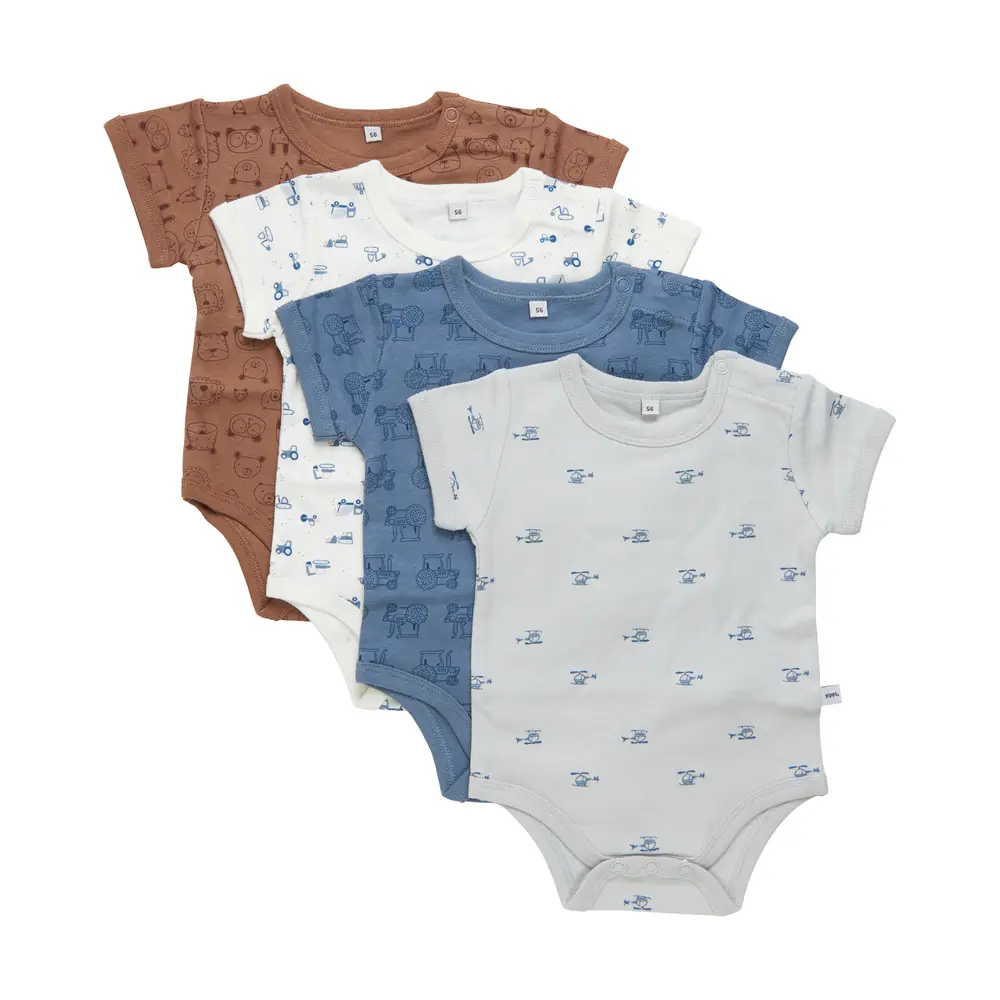 Kortärmad Body 4-pack - Blue Mirage - 80 | Barnkläder - Bodys & overaller - Kortärmad body | BabyMode