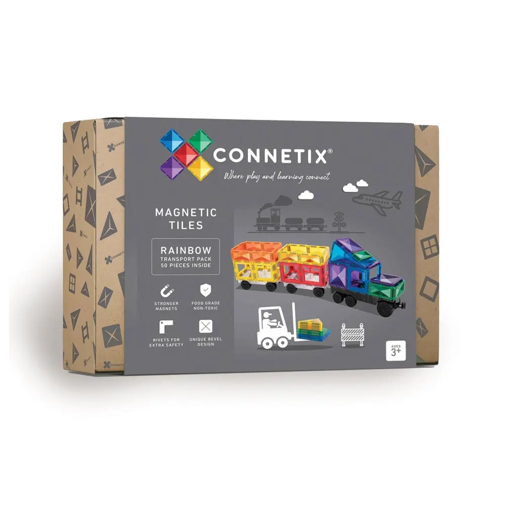 Transport Pack - magnetsæt 50 dele - rainbow | Leksaker - Kreativ lek - Magnetiskt lekset | BabyMode