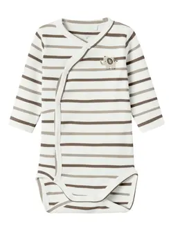 Ofant Långärmad Wrap Body - Cloud Dancer | Kläder - Bodys & overaller - Omlottbody | BabyMode