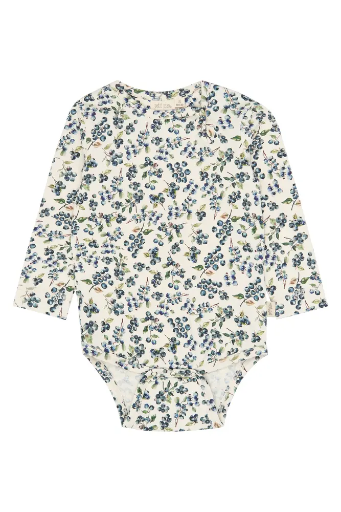 Petit Piao Star Långärmad Body - Eggnog Blueberry  - 86 CM
