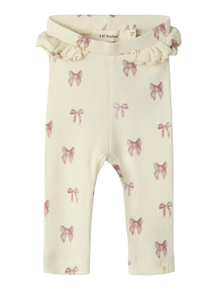 Lil Atelier Gavo Slim Leggings - Turtledove - 62 | Barnkläder - Underdelar - Leggings | BabyMode