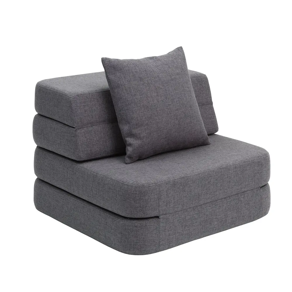 Soffa 3 -sits Single Soft - M&ouml;rkgr&aring;/Svartgr&aring;